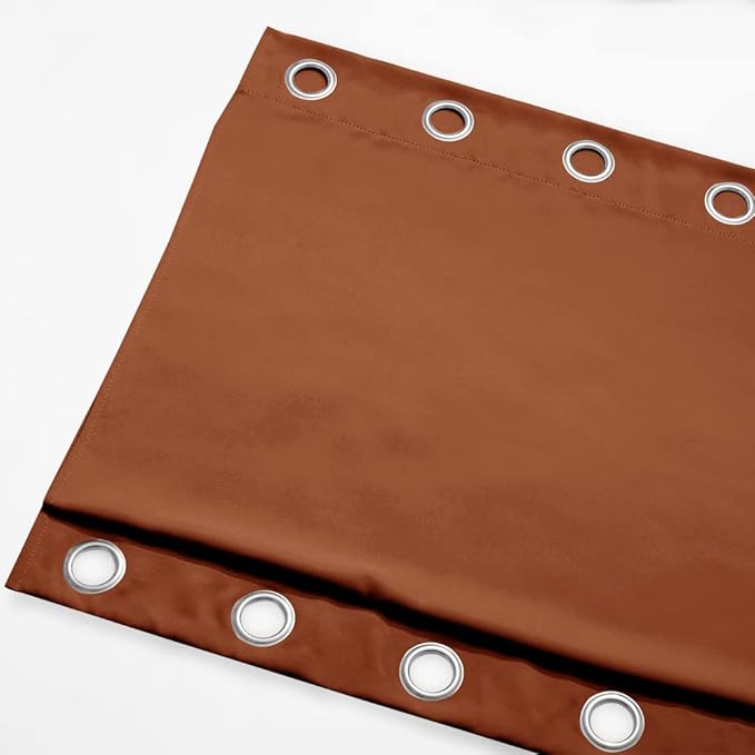 Outdoor Curtains Waterproof Blackout Panels in Burnt Orange, 52 x 84 Inch