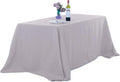 Ascoza 2pack 90x156 Inch Silver Rectangular Tablecloth 6 Feet Table Cloth in Polyester Fabric for Wedding/Banquet/Restaurant/Parties