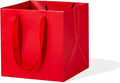 Red Square Gift Bag 10 in Paper Gift Box Large Square Bottom Kraft Paper Bags with Handles for Party Favor, Birthday Gift Bags (Red, 10 x 10 x 10 in, 10 CT)