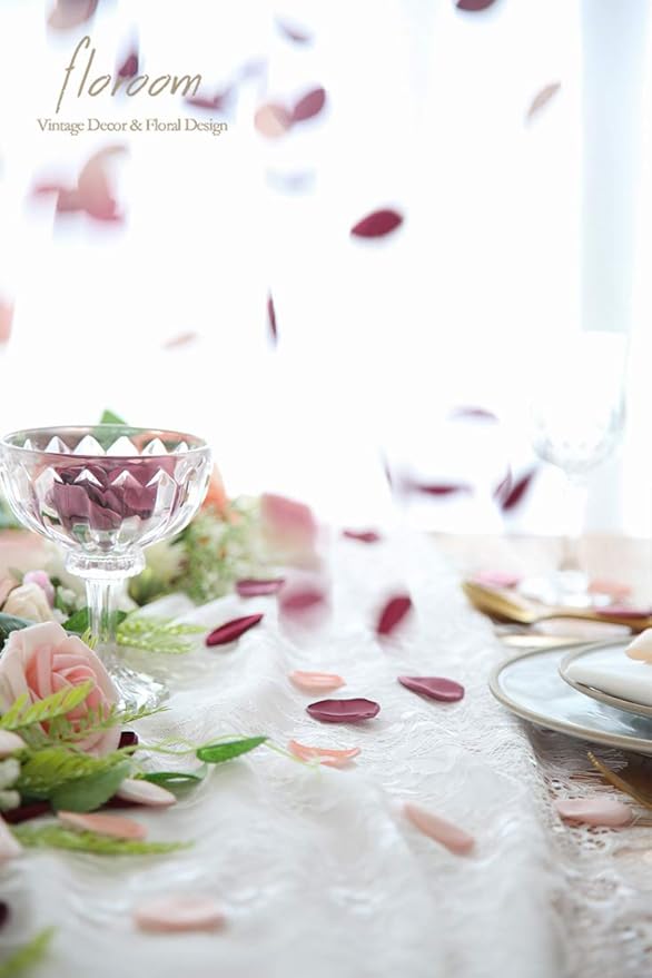 Confetti Rose Petals, 500 Count Burgundy and Blush Satin Petals