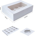 12 Count 5 Packs Cupcake Boxes, White Cupcake Carriers