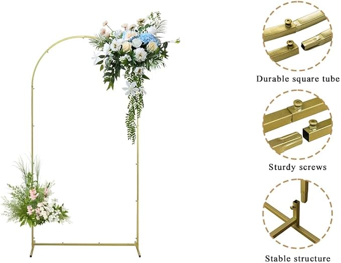 Background Support Stand Set of 3 Black Metal Arches for Events