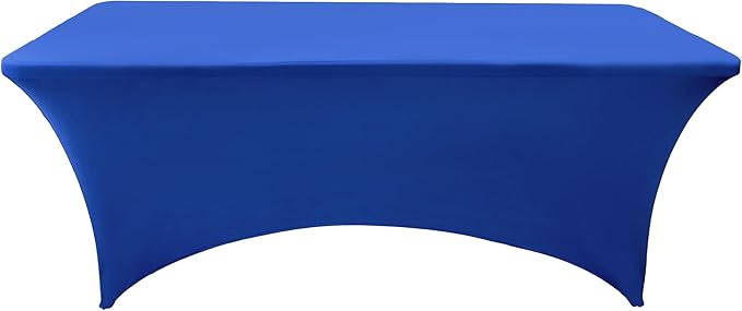 6-Pack 6ft Spandex Table Covers for Rectangle Standard Folding Tables - Wrinkle Resistant Stretch Tablecloths - Ultimate Fitted Table Protector for Parties, Trade Shows, Wedding