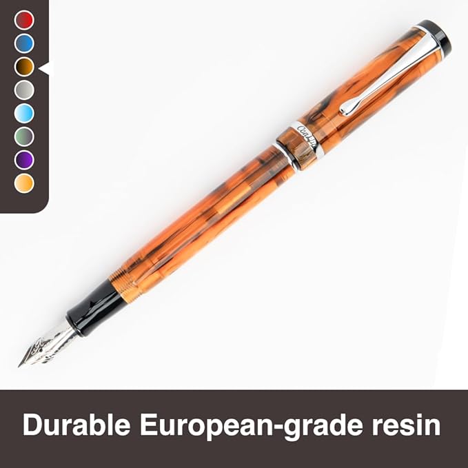 Conklin Duragraph Fountain Pen Amber - Stub Nib, Premium Writing Instrument for Calligraphy & Signatures