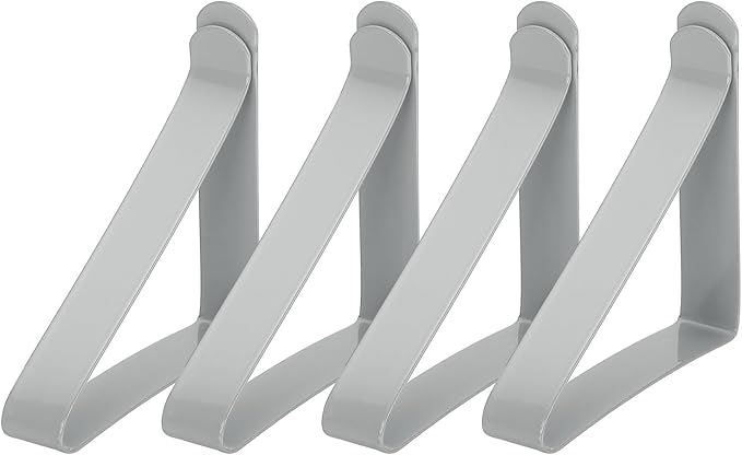 uxcell 4 Pack Tablecloth Clips, Stainless Steel Table Cloth Cover Clamps, 2.56" x 2.68" Windproof Holder Clips for Home Party Picnic Wedding Camping Dining Tables, Gray