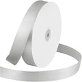 1 Inches x 100 Yards Polyester Satin Ribbon, Solid Color Silvery Satin Ribbon for Crafts, Gift Wrapping, Hair Bows, Wedding Party Decoration, Bow Making & Other Projects (Silvery)