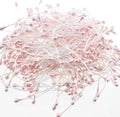 HAHIYO 700Pcs 3mm Light Pink Pearl Double Head Flower Stamen Pistil Hand-Made Artificial Flower Pistil para Flore Pearlized Floral Stamen Flower Pollen Stamen for Flower Making Scrapbook Decoration