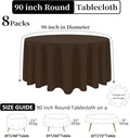 Round Tablecloth 90 Inch Stain and Wrinkle Resistant, 8 Pack – Brown