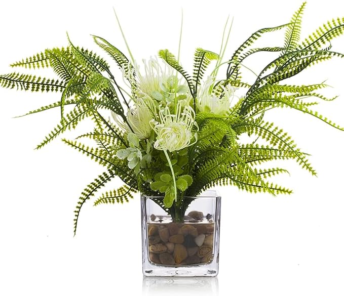 Enova Floral Set of 4 Cube Glass Vase, 4x4X4 Inch Glass Flowers, Clear Square Glass Vases, Floating Candle Holders, Table Decorative Vase for Home Office Décor, Wedding Centerpieces