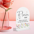 Flower Bar Sign Wedding Decor Acrylic Table Sign for Marriage – White