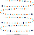 Orange and Teal Circle Dots Garland Royal Blue Orange, 46 Ft – Navy Blue