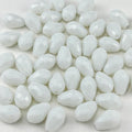 100pcs 8x12mm Teardrop Crystal Glass Beads for Jewelry Making, Faceted Vertical Hole Teardrop Glass Spacer Beads for Wind Chimes Bracelet Earring Necklace DIY Craft(White)