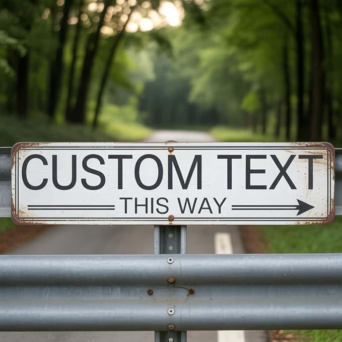 Custom Signs Outdoor Metal, Personalized Street Sign for Home Bar Wall Decor, 6x24 Inches, Indoor/Outdoor Use, Fade Resistant .040 Aluminum