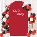Red Arch Cover 6FT Spandex Wedding Arch Stand Covers Burgundy Arched Backdrop Cover Arch Covers Stretchy Backdrop for Wall Panels Chiara Back Drop Cover Baby Shower Balloon Party Decorations