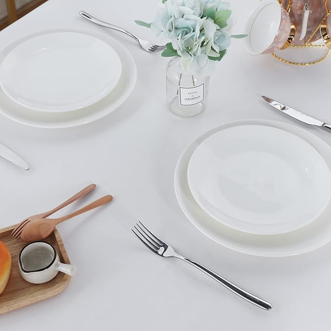 Fitable Rectangle Tablecloth Stain and Wrinkle Resistant Washable Polyester Table Cloth for Buffet Parties and Camping (60x102 inch, White)