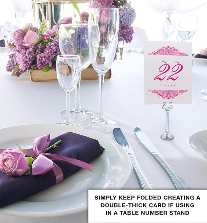 Place Cards Paisley Table Numbers 1-200, Champagne Heavyweight
