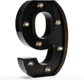 OYCBUZO Light Up Black Alphabet Marquee Number Sign LED Marquee Number Lights Sign for Night Light Home Bar Christmas Lamp Birthday Party Wedding Decoration 9