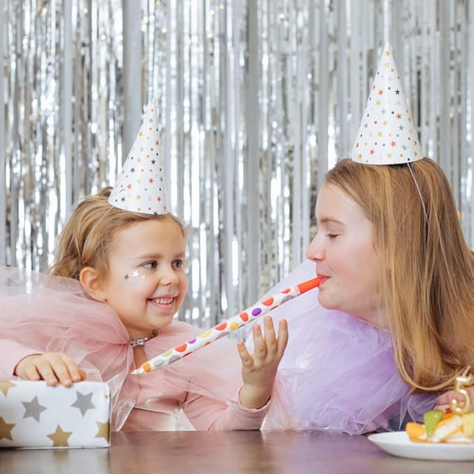 20 Pack Foil Curtain Backdrop Silver Metallic Tinsel Foil Fringe Curtains Photo Booth Props for Birthday Wedding Engagement Baby Shower Bachelorette Christmas Holiday Celebration Party Decorations