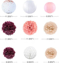 Banner Kit: 40 Pieces in Burgundy and Rose Gold with Paper Lanterns