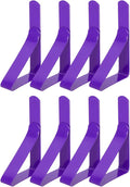 uxcell 8 Pack Tablecloth Clips, Stainless Steel Table Cloth Cover Clamps, 2.95" x 1.77" Windproof Holder Clips for Home Party Picnic Wedding Camping Dining Tables, Purple