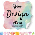 Custom Stickers - Personalized Labels with Fancy Frame, 100 Labels (Vinyl, Waterproof, Outdoor Use)