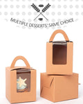 Cupcake Carriers: 100 Brown Kraft Boxes with 105 Inserts, 3.7 x 4.5 Inch