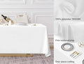 Rectangle Tablecloth 90 X 132-inch Rectangular Polyester, 2 Pack – White