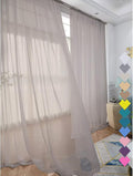Window Light Grey Sheer Curtains 48 Inches Width 63 Inches Long 2 Panels Sheer Curtain Clear Curtains Basic Rod Pocket Panel for Home Living Room Bedroom Kids Room Yard Patio Parlor Sliding