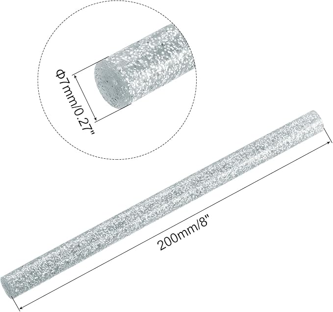 uxcell 20pcs Hot Glue Sticks for Glue Gun 7mm/0.27-inch x 8-inch Mini Hot Melt Adhesive Glue Stick Glitter Silver