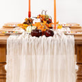 Cheesecloth Table Runner Fall Table Runners Boho, 6 Pack – Ivory White