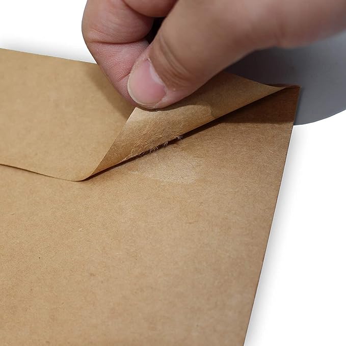 120 Qty Printable A4 Invitation Envelopes 4.25 x 6.25 Cards, Self Seal 120GSM Brown Paper Envelopes for Invitations, Papers, Photos, Documents, Wedding, Baby Shower, Easy to Seal and Peel
