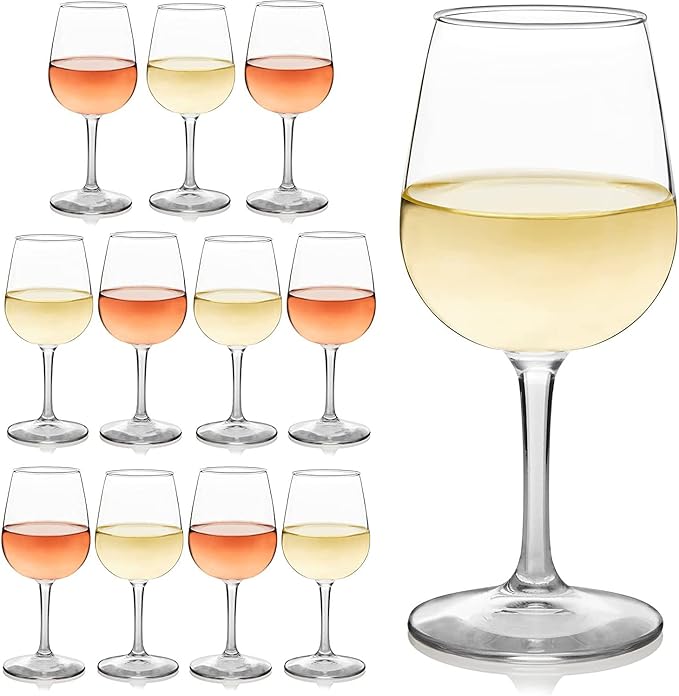 Wine Glasses Set of 12, 12.75 oz Clear Glass, Dishwasher Safe