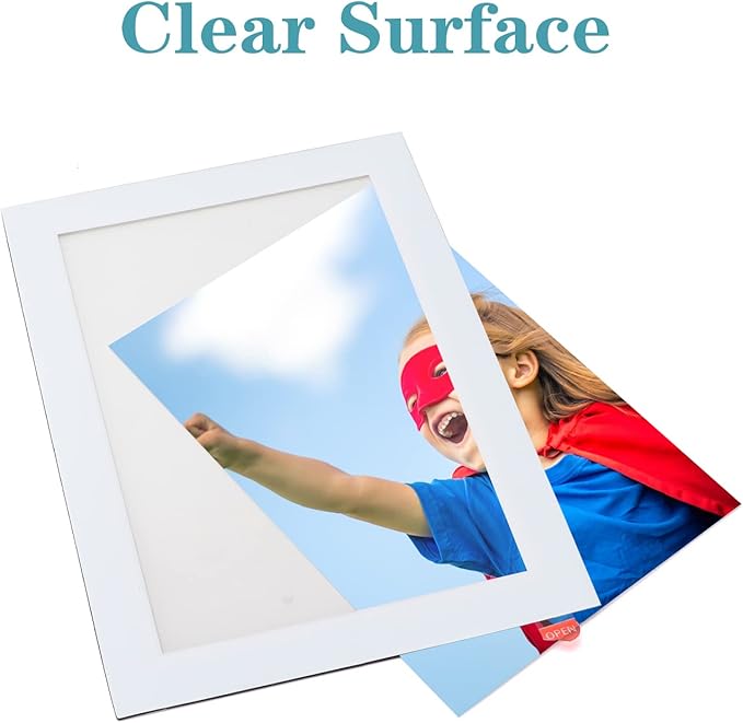 CRUGLA 12 Packs 4x6 Magnetic Picture Frames for Refrigerator， White Peel and Stick Frame Bulk, 4 by 6 Photo Holders for Fridge Dishwasher Whiteboard
