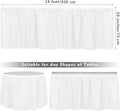 Plastic Table Skirts 14 Feet X 29 Inch for Rectangle, 8 Pieces – White