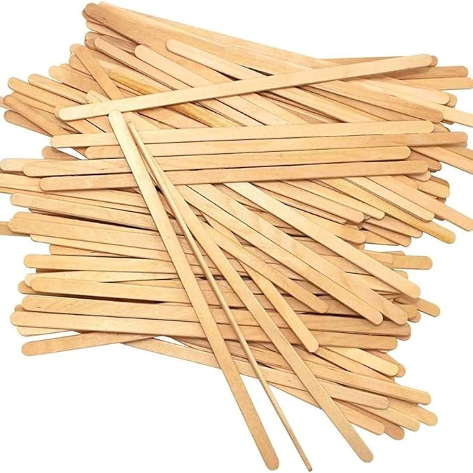 Disposable Drink Stirrers, Birch Wood Coffee Sticks, Round Ends, 5.5 Inch