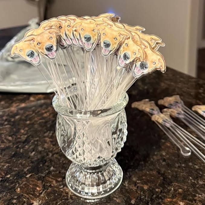 Personalized 50 pcs Wedding Pet Stir Sticks, Custom Double-Sided Dog Cat Stir Sticks, Wedding Acrylic Cocktail Drink Stirrer, Decor Birthday, Weddings, Retirement, Bachelorette Parties
