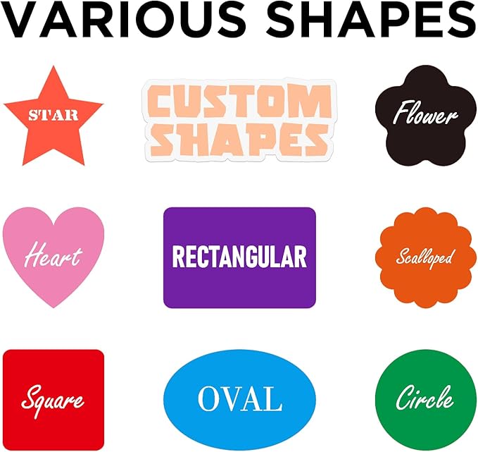 Custom Stickers - Personalized Labels, Circle, 5"x5", 100 Count, Vinyl, Waterproof, Glossy Finish, Business & Personal Use