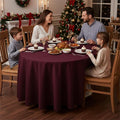 Round Tablecloths, 6 Pack – Burgundy, Stain, 120 Inches in Diameter