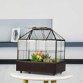 Large Tall Plant Terrarium Glass Greenhouse with Lid and Tray