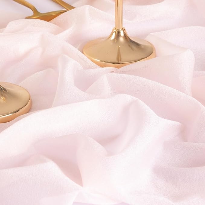 Arch Drape Outdoor Curtains, Sheer Pink Gauze, 4 Panels, 29 x 240 Inch