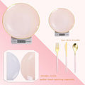 Plastic Plates- Plastic Silverware with Pink Handle, 150PCS – Gold, Pink