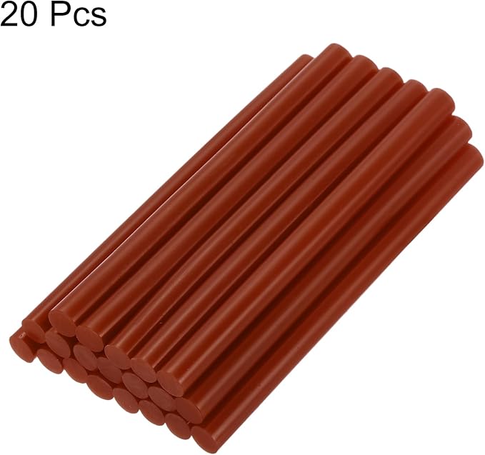 uxcell 20pcs Hot Glue Sticks for Glue Gun 7mm/0.27-inch x 8-inch Mini Hot Melt Adhesive Glue Stick Dark Brown