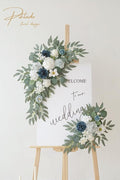Faux Flower Swag Set of 2 for Wedding Welcome Signs Floral Swag