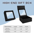 Gift Boxes with Window – Black, 7.5"x7.5"x3.1" Bridesmaid Boxe for Gift
