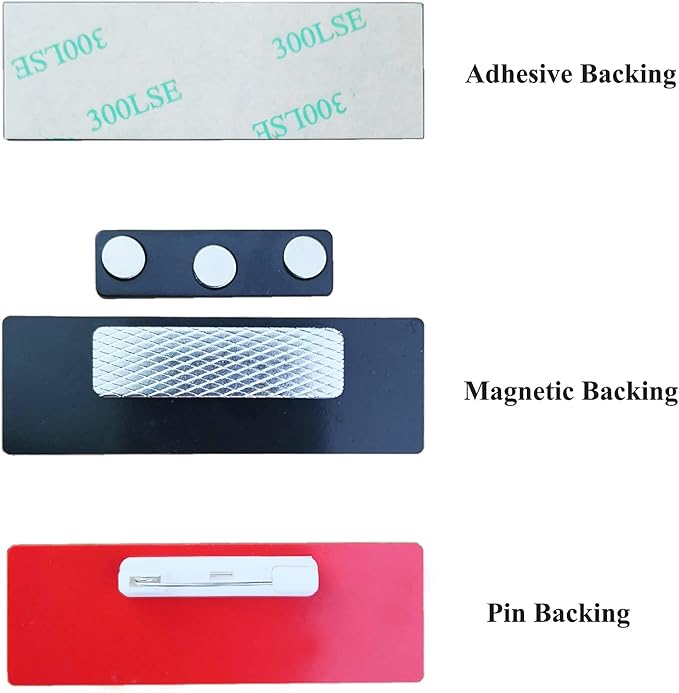 Custom Engraved Name Tag Badges for Business, Personalized Identification with Pin, Magnetic, Adhesive, or Blank Backing, 1"x3", Gold/Black Text