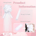 Gift Wrap Bows, 30 Pack White Striped Tulle with Long Tails