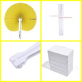 12 Packs Decorative Paper Folding Hand Fans Handheld, Yellow Round