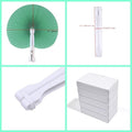 12 Packs Decorative Paper Folding Hand Fans Handheld, Green Round