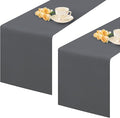 2 Pack Grey Small Short Table Runner 12 x 48 Inch Solid Color Runners Coffee Table Dresser for Daily Party Home Decoration