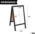 Wooden A-Frame Whiteboard Sign, 40 X 20 Inch Magnetic Dry Erase